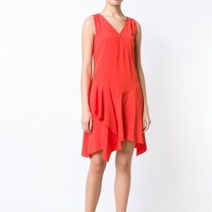 NWT Derek LAM 10 Crosby red silk dress